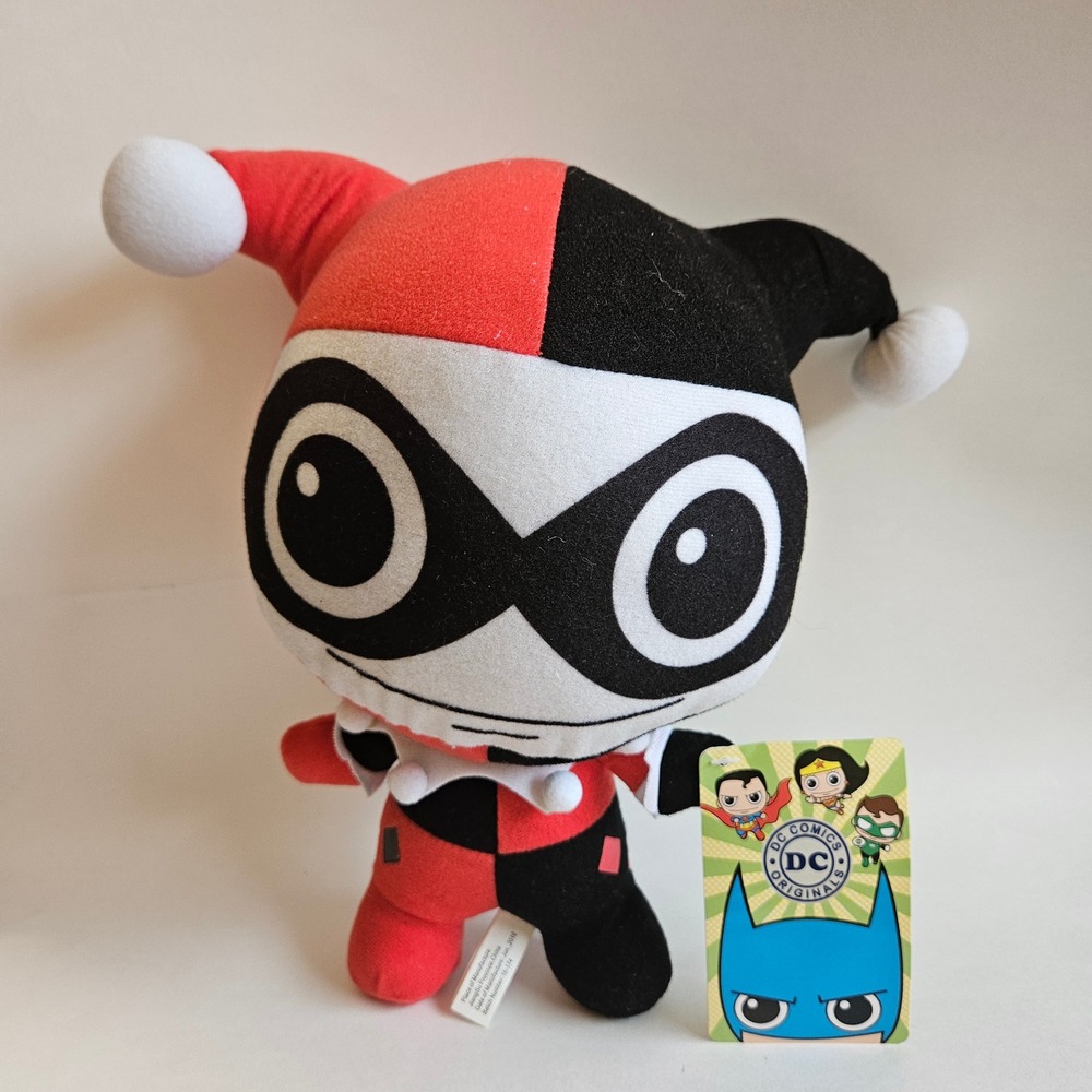 DC Comics Originals Harley Quinn Plush Toy Factory Red Black Jester 10 Inch